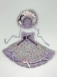 画像6: 【Sale】レース編み『紫色のワンピース&ワイヤー入りボンネット』リカちゃんsize (6)