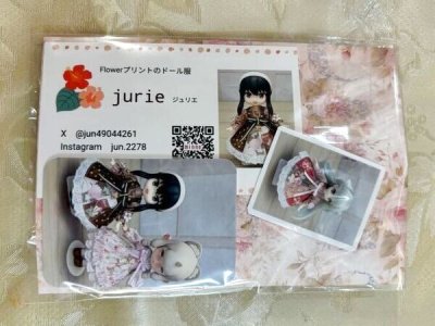 画像3: jurie様製作オビツ11ねんどろいどどーる共用サイズ ワンピースドレス『ピンク』フラワープリント